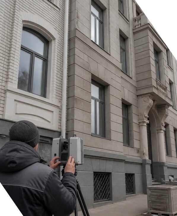 Лазерное сканирование фасадов зданий для обследования в Рузаевке